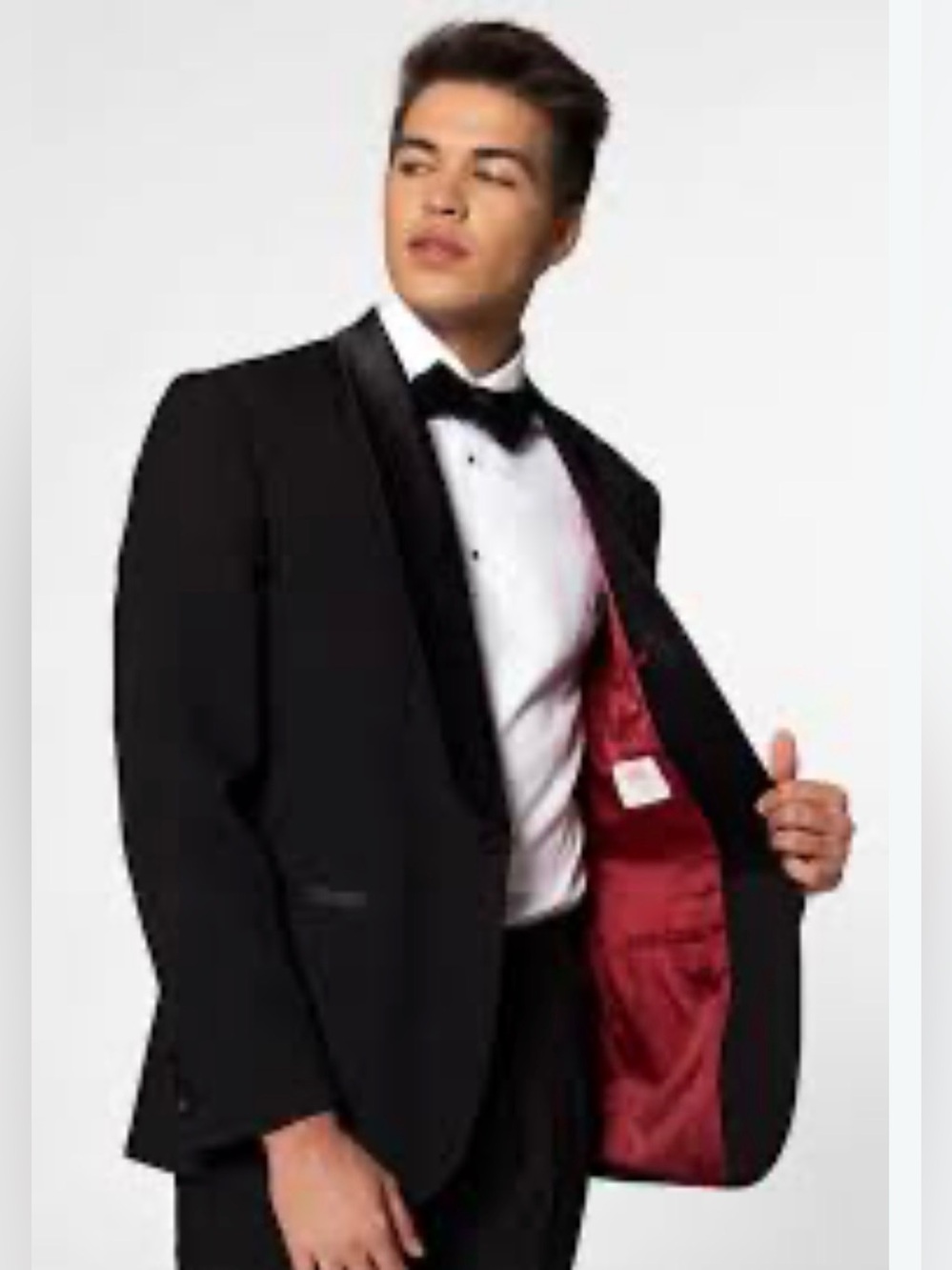 OppoSuits Black Tuxedo Jacket With Satin Shawl Lapel Size 42
